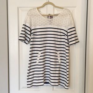 Anthropologie 9-H15 stcl Striped Detail Dress